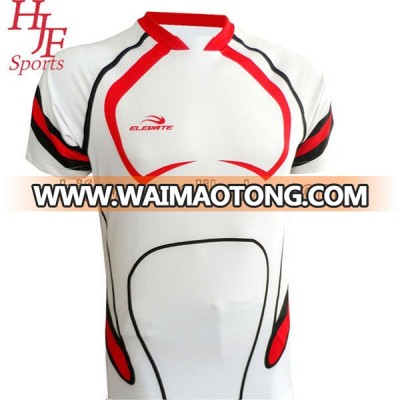 white & red sublimation rugby jersey